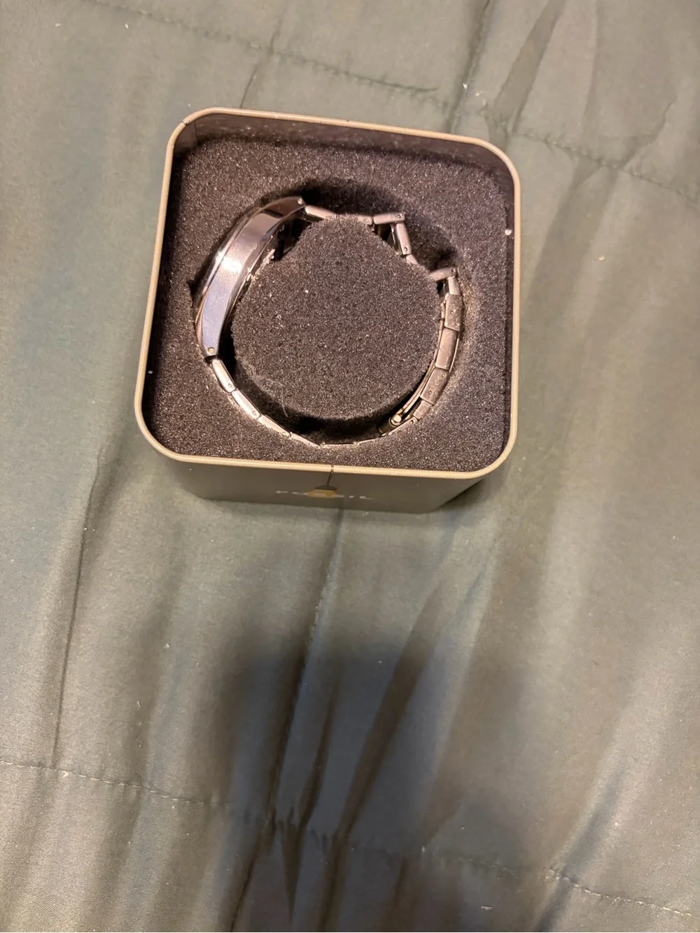 Stainless Steel Men’s Watch – Silver Tone with copper face.